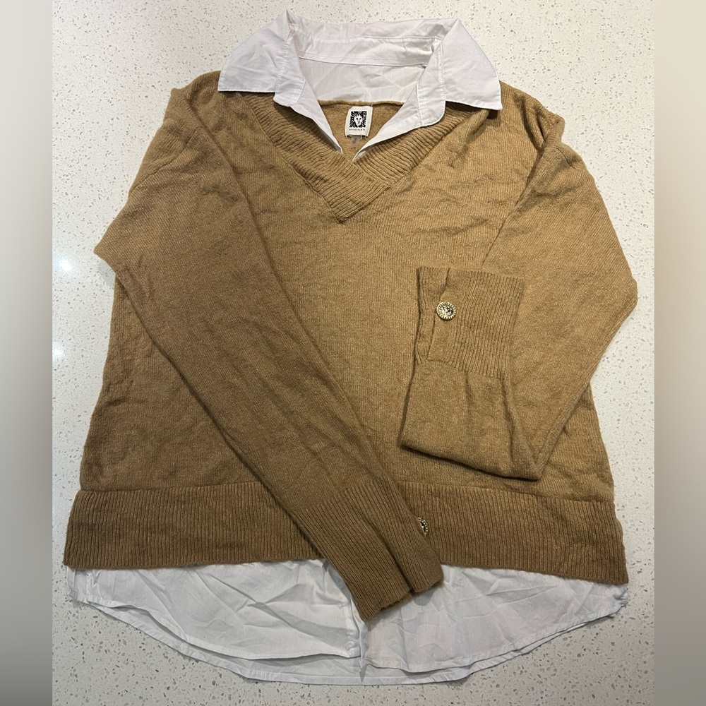 Anne Klein Women’s Collared Shirt Sweater